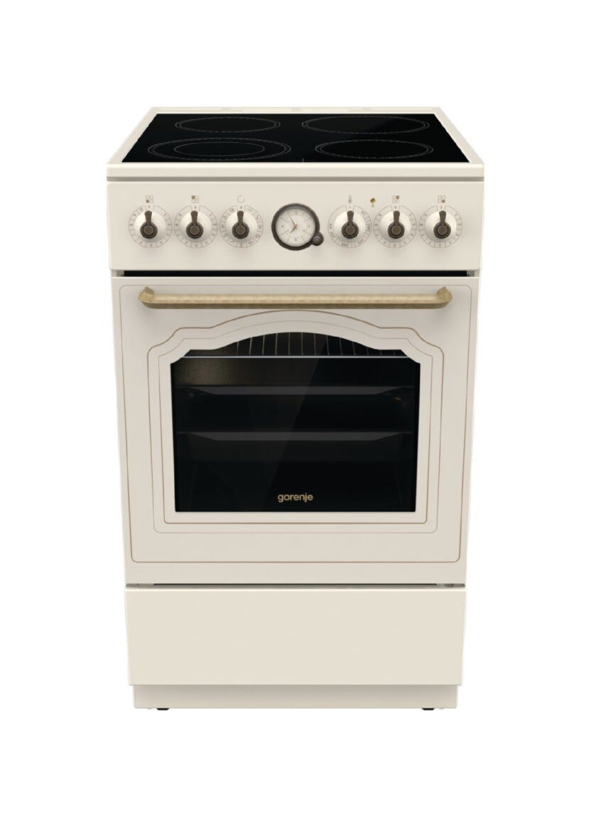 Gorenje GECS5B70CLI Cucina da accosto cm. 50 - 4 zone elettriche + 1 forno elettrico - beige