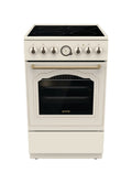 Gorenje GECS5B70CLI Cucina da accosto cm. 50 - 4 zone elettriche + 1 forno elettrico - beige