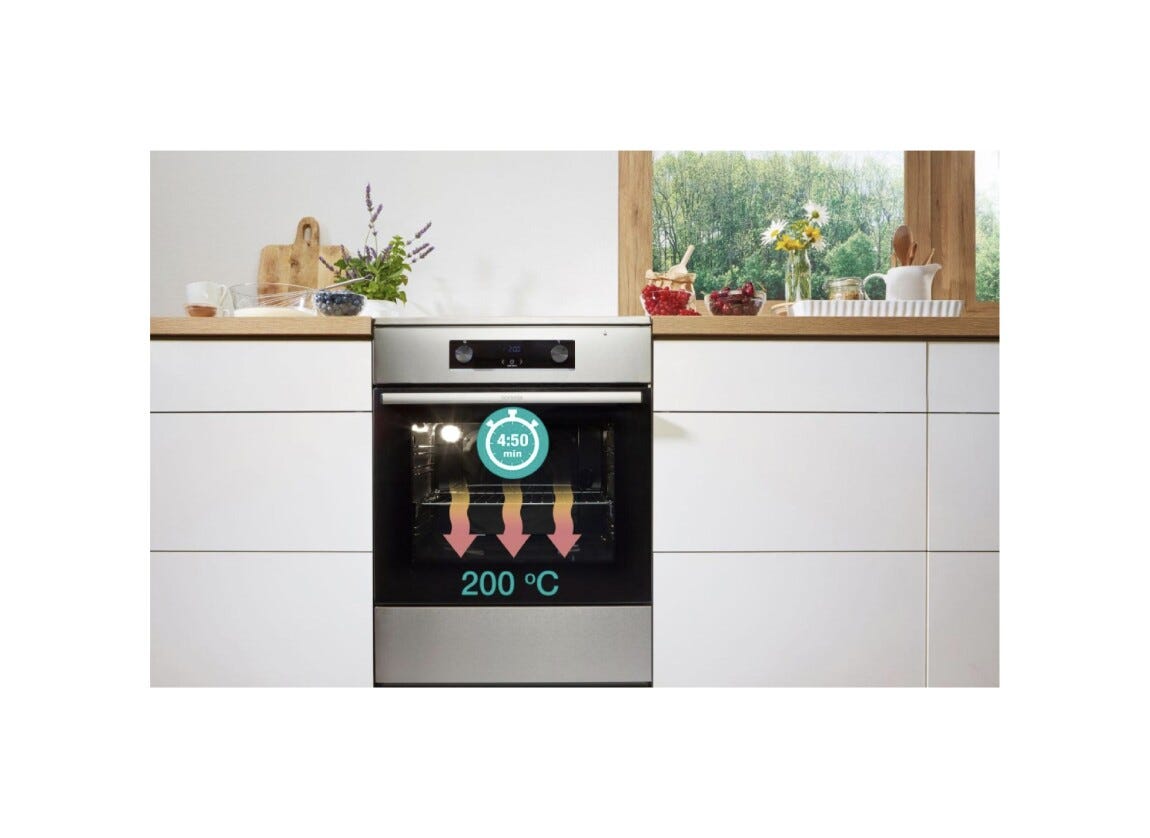 Gorenje GECS5B70CLI Cucina da accosto cm. 50 - 4 zone elettriche + 1 forno elettrico - beige