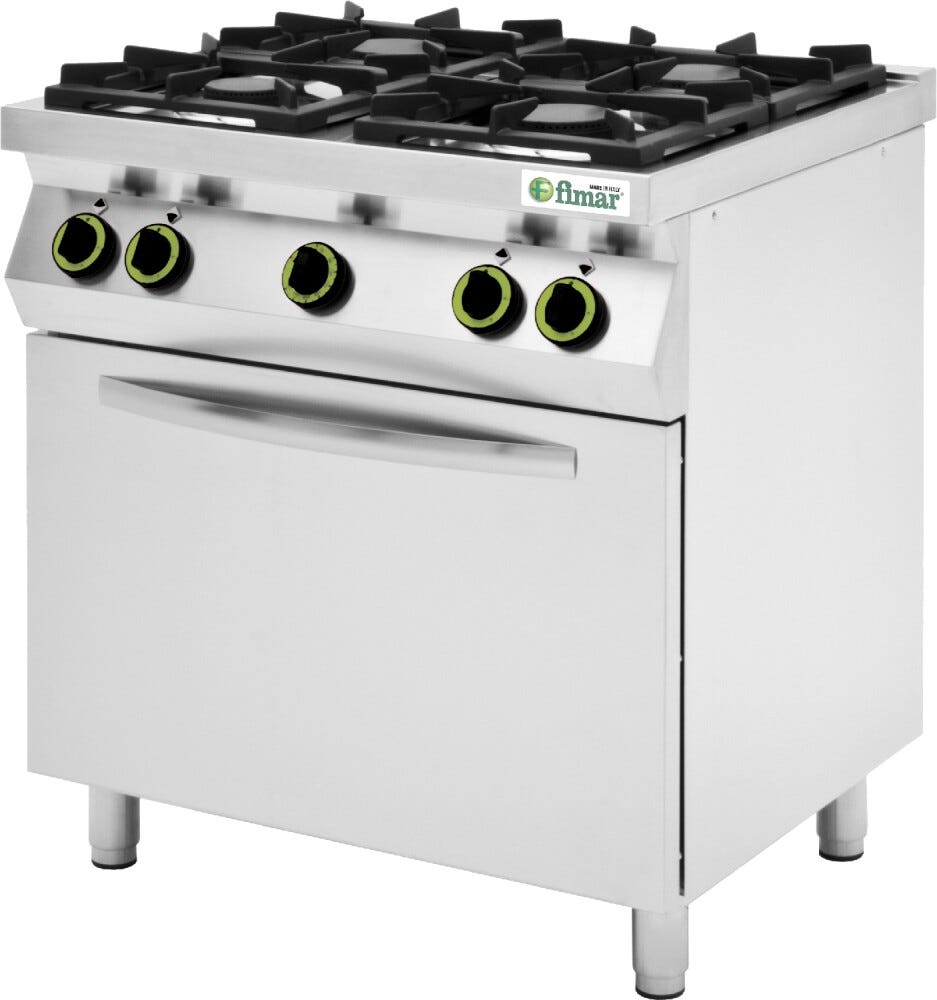 Fimar CC74GFEV Cucina da accosto cm. 80 - 4 fuochi a gas + 1 forno elettrico - bianco