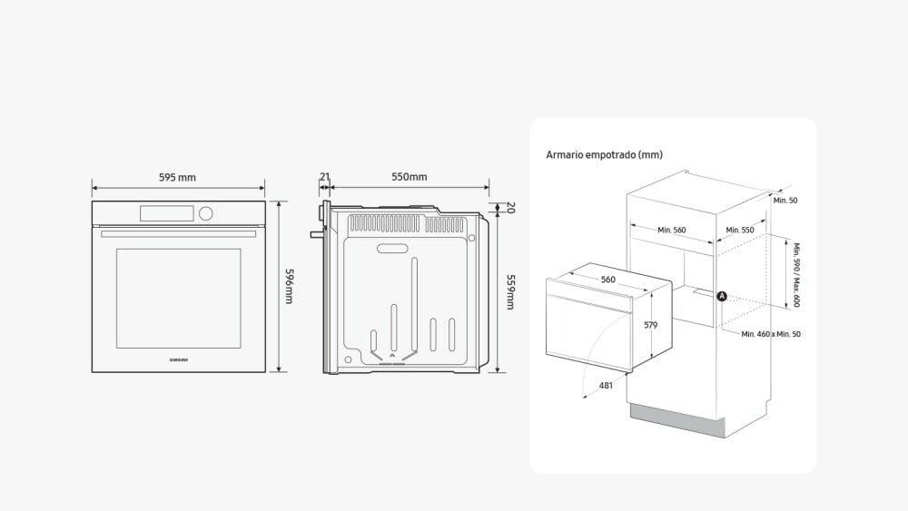 Samsung NV7B6795JAK Forno elettrico pirolitico cm. 60 - vetro nero