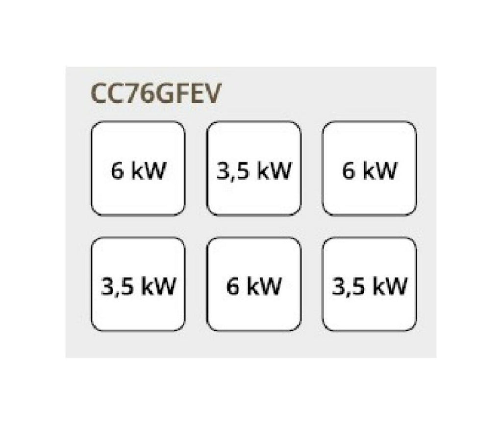 Fimar CC76GFEV Cucina da accosto cm. 120 - 6 fuochi a gas + 1 forno elettrico - bianco