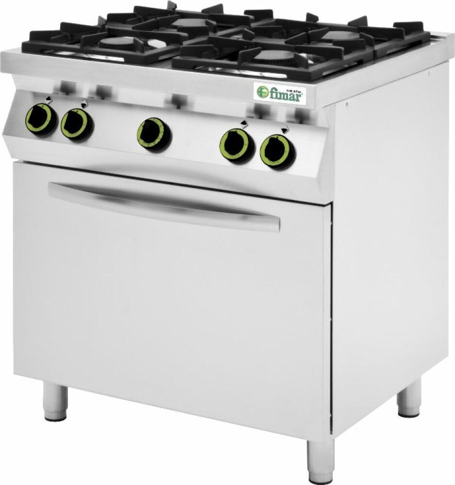 Fimar CC74GFG Cucina da accosto cm. 80 - 4 fuochi a gas + 1 forno a gas - bianco