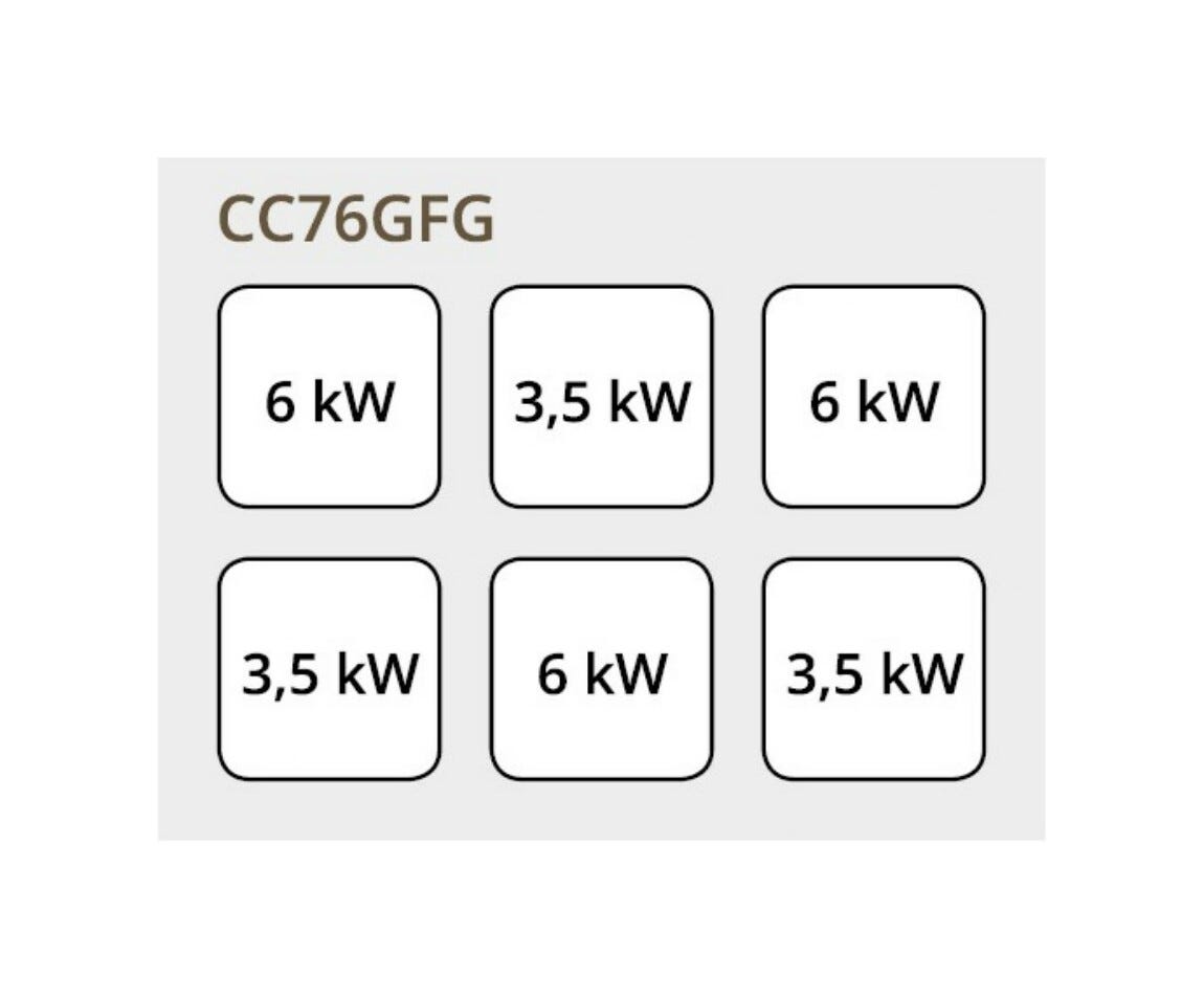 Fimar CC76GFG Cucina da accosto cm. 120 - 6 fuochi a gas + 1 forno a gas - bianco