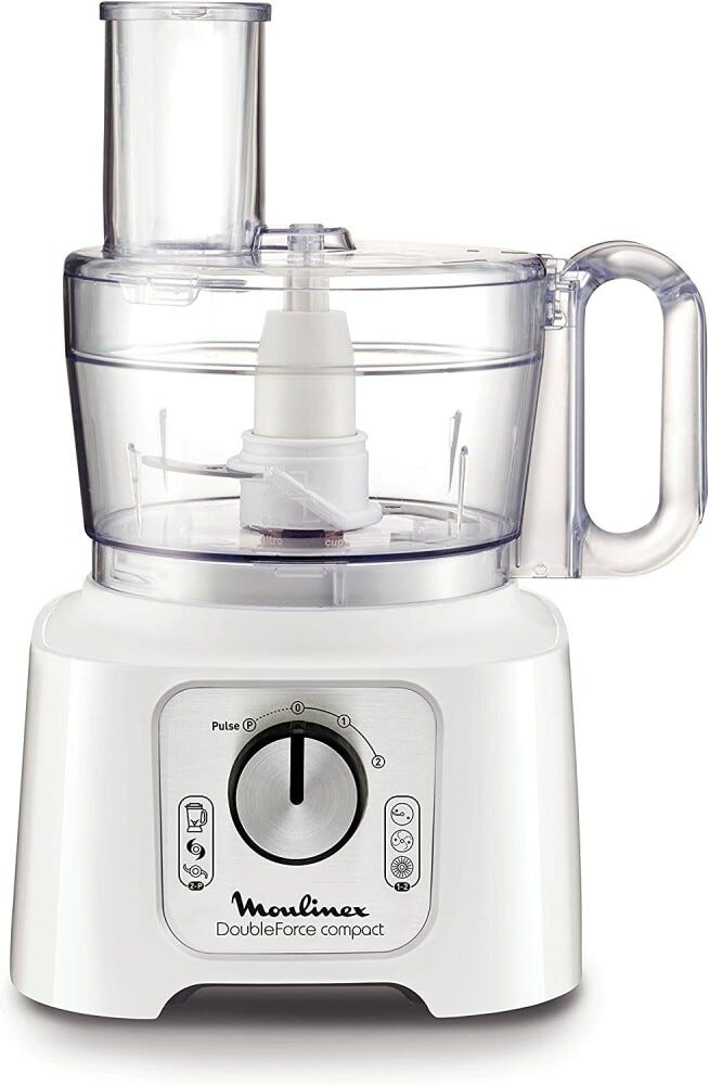 Moulinex FP544110 DoubleForce compact Robot da cucina multifunzione - 2,2 lt - bianco