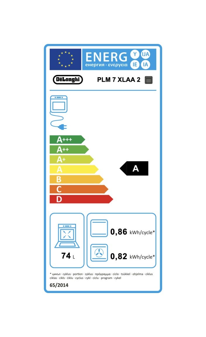 De Longhi PLM7XLAA2 Forno elettrico cm. 60 - nero