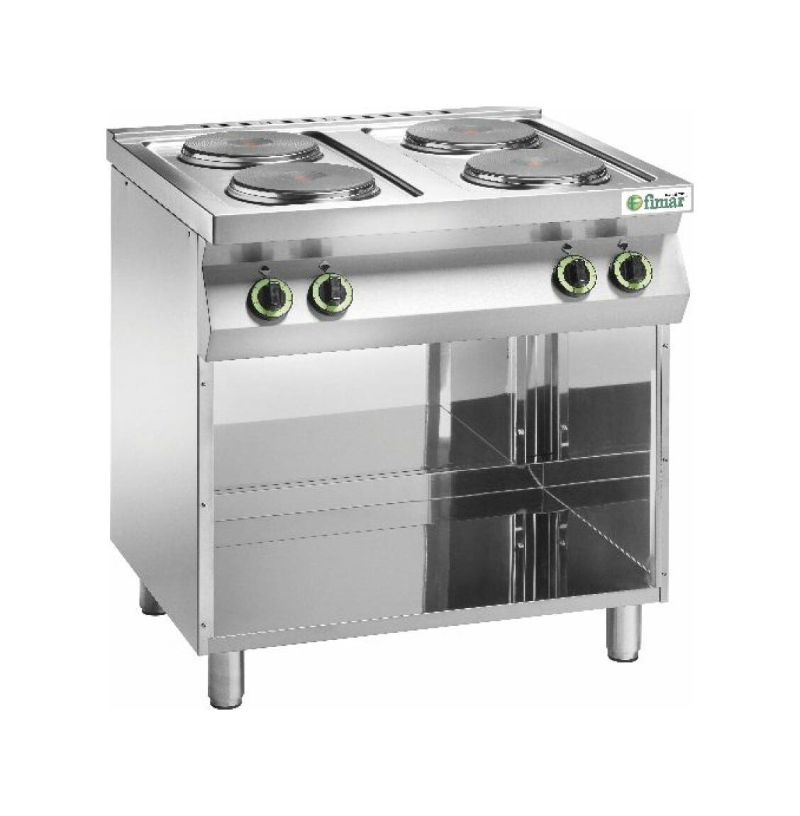 Fimar CC74P Cucina da accosto cm. 80 - 4 piastre elettriche + 1 vano a giorno - inox