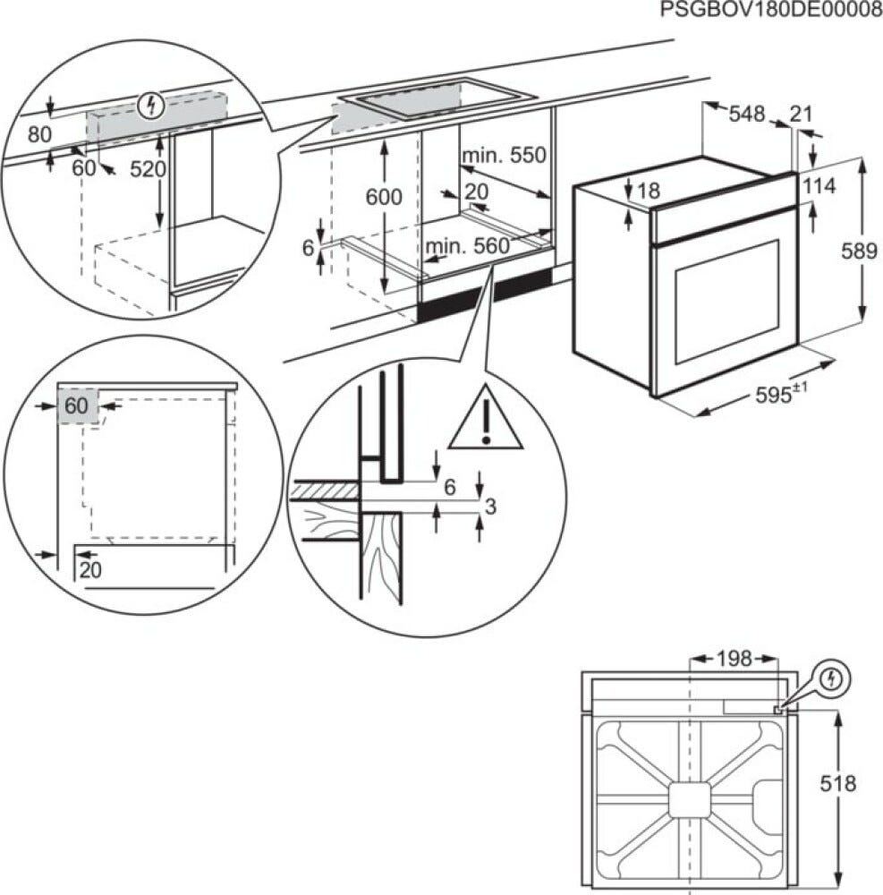 Electrolux EOF4P46X Serie 600 Forno elettrico pirolitico multifunzione cm.60 - inox