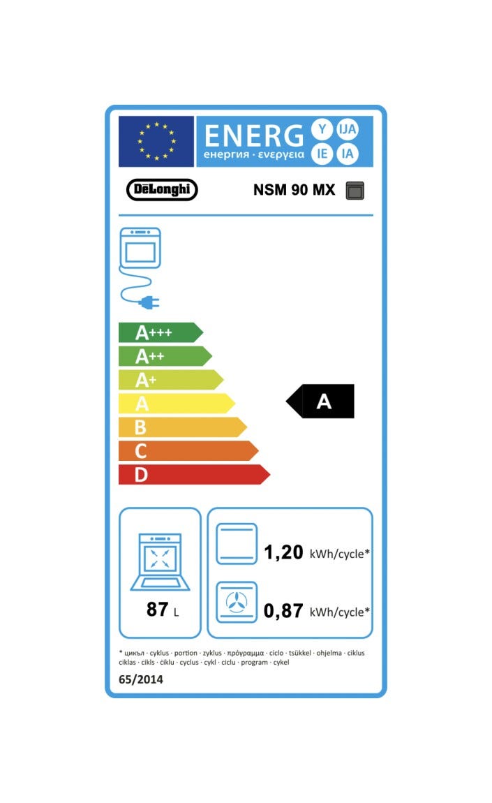 De Longhi NSM90MX Forno elettrico cm. 90 h. 48 - nero