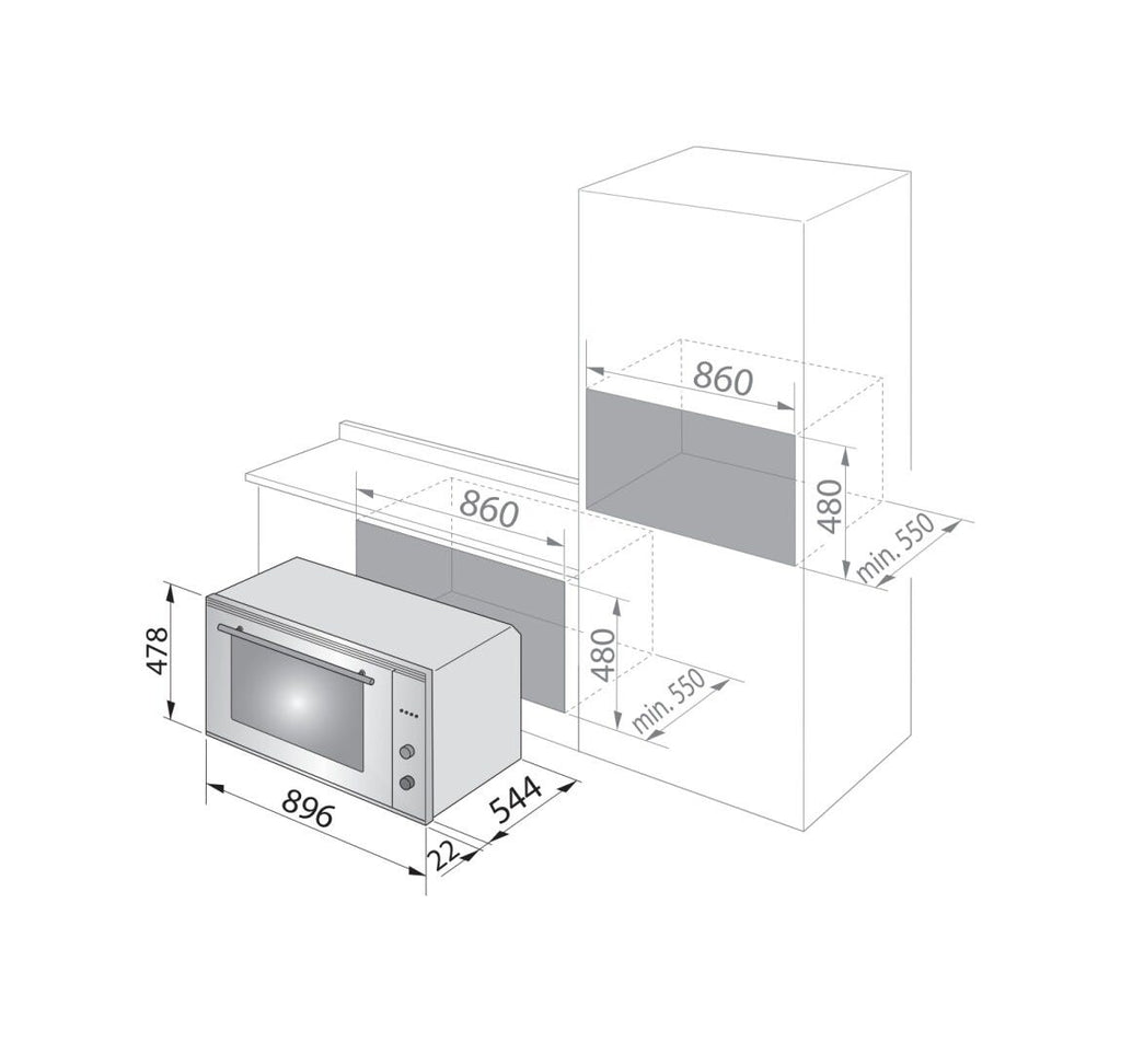 De Longhi NSM90MX Forno elettrico cm. 90 h. 48 - nero