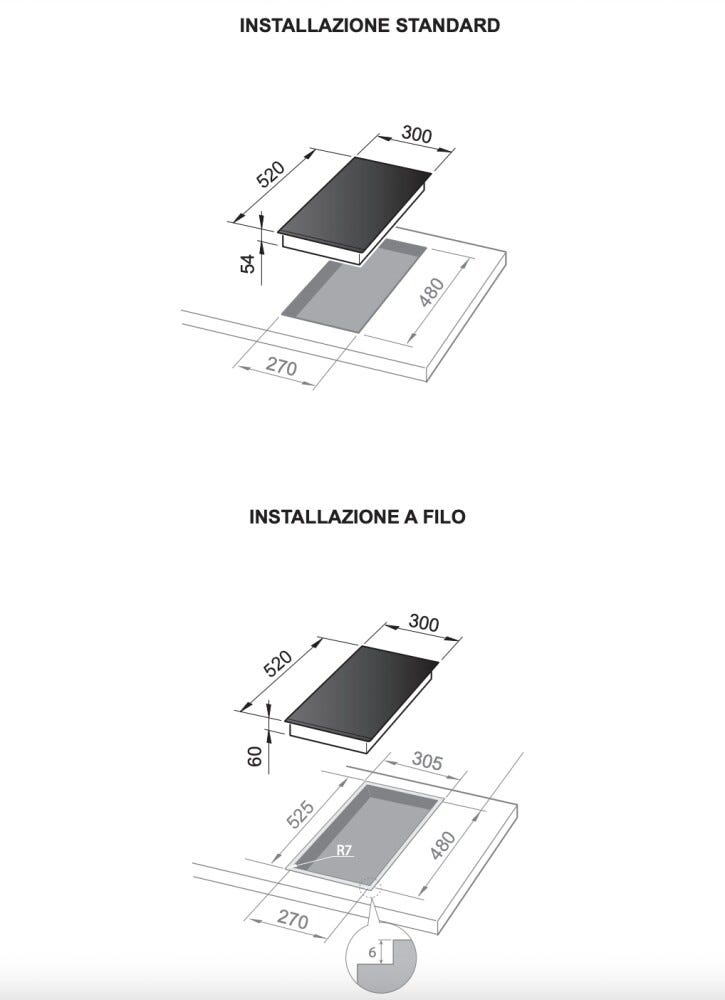 De Longhi NSL230NC Piano cottura a gas cm. 30 - vetroceramica nero