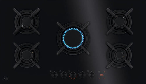 AEG HKB95453NB on Glass Piano cottura a gas cm. 90 - nero