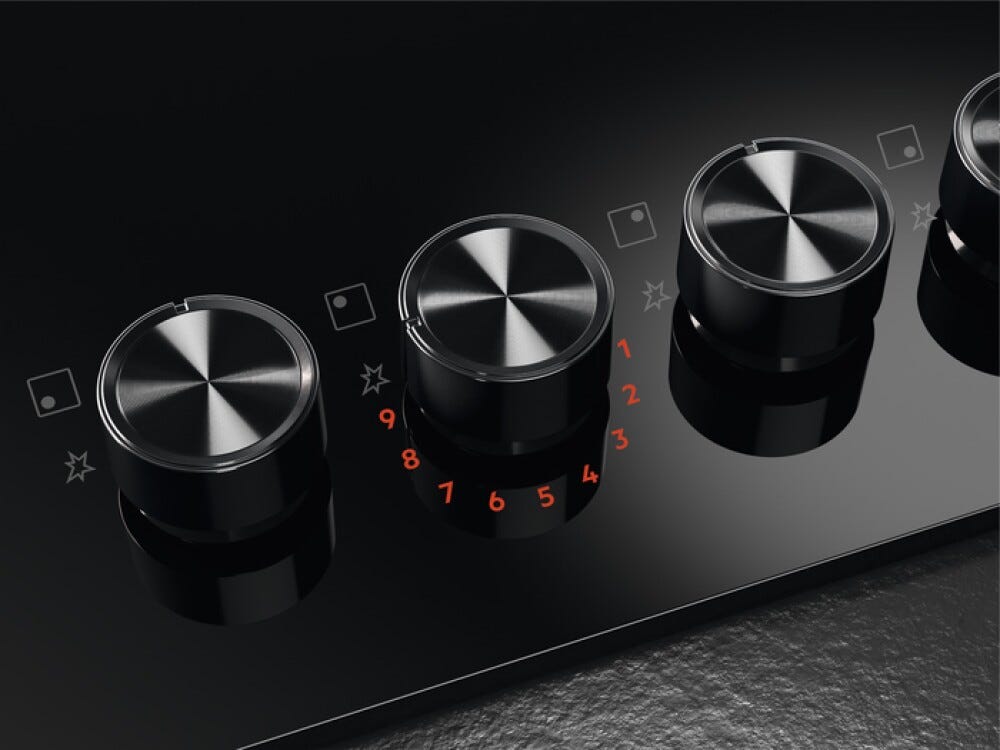 AEG HKB95453NB on Glass Piano cottura a gas cm. 90 - nero