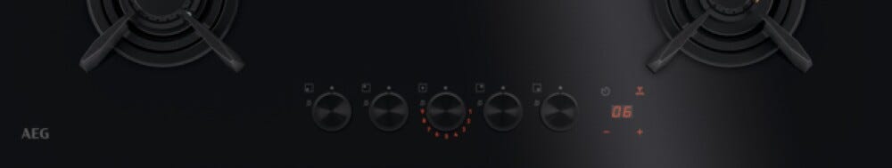 AEG HKB95453NB on Glass Piano cottura a gas cm. 90 - nero