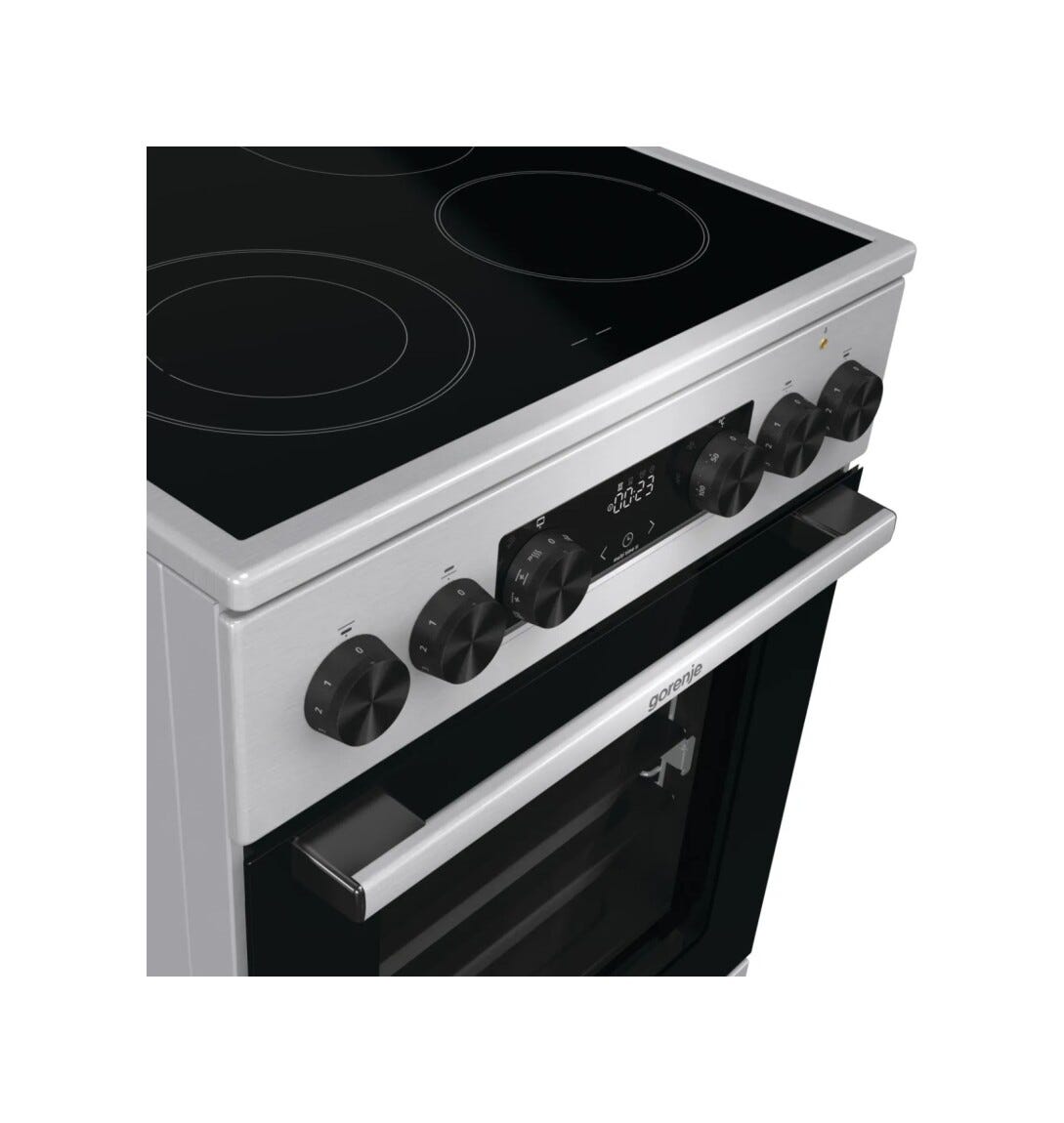Gorenje GECS5C70XA Cucina da accosto cm. 50 - 4 zone cottura elettriche + 1 forno elettrico - inox/nero