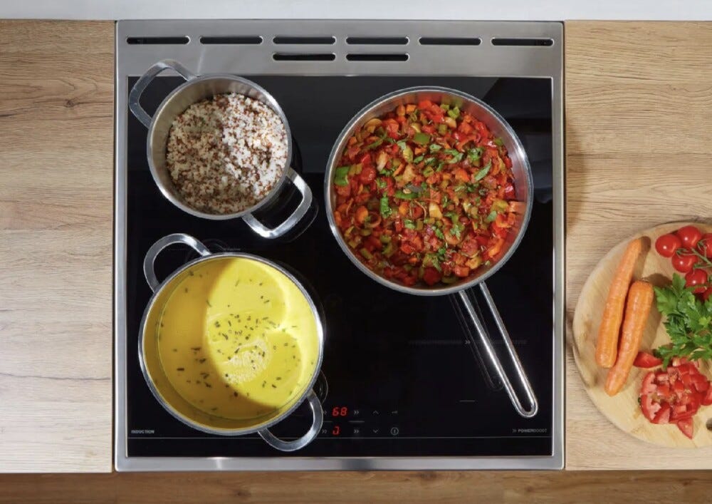 Gorenje GECS5C70XA Cucina da accosto cm. 50 - 4 zone cottura elettriche + 1 forno elettrico - inox/nero
