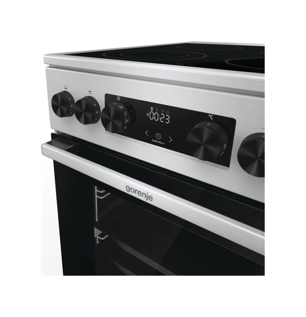 Gorenje GECS5C70XA Cucina da accosto cm. 50 - 4 zone cottura elettriche + 1 forno elettrico - inox/nero