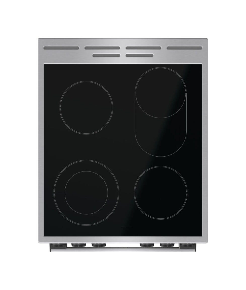Gorenje GECS5C70XA Cucina da accosto cm. 50 - 4 zone cottura elettriche + 1 forno elettrico - inox/nero