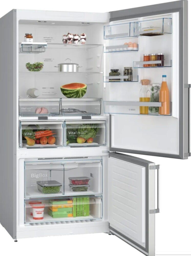 Bosch KGN86AIDR Serie 6 Frigorifero con congelatore a libera installazione cm. 86 h 186 - lt. 631 - inox antimpronta