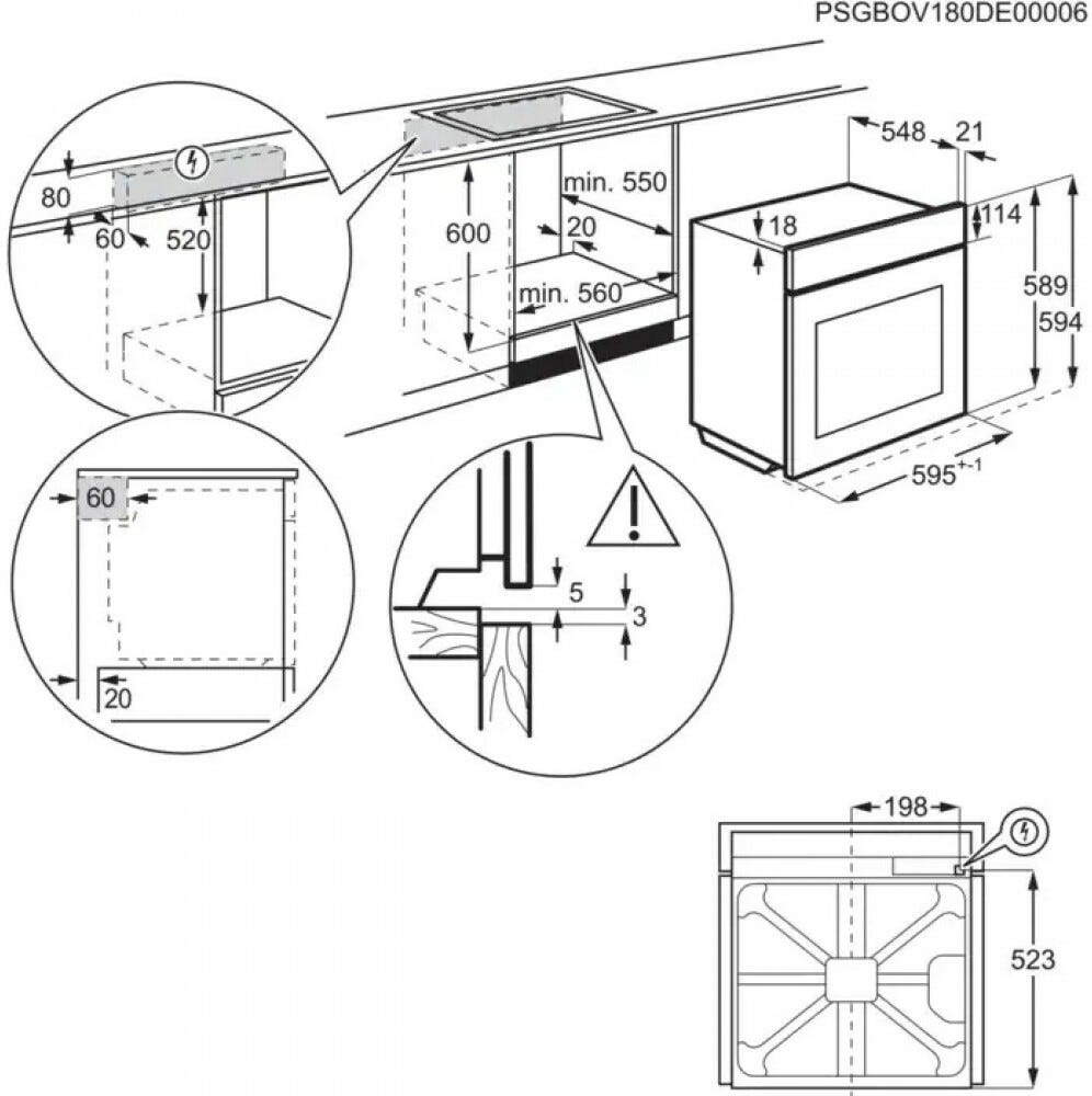 Electrolux KODDP66X 600 Forno elettrico pirolitico cm. 60 - inox