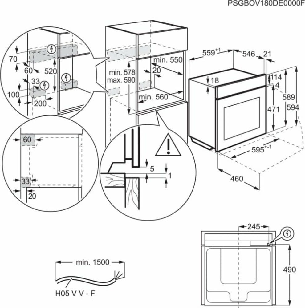 Electrolux KOBBS29T 800 Forno combinato a vapore cm. 60 - nero opaco