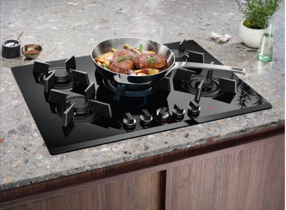Electrolux KGG753753K 800 Piano cottura a gas cm. 74 - vetroceramica nero