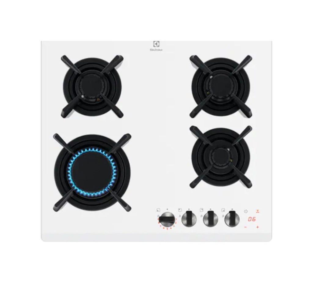 Electrolux KGG643753W 800 Piano cottura a gas cm. 59 - vetroceramica bianco