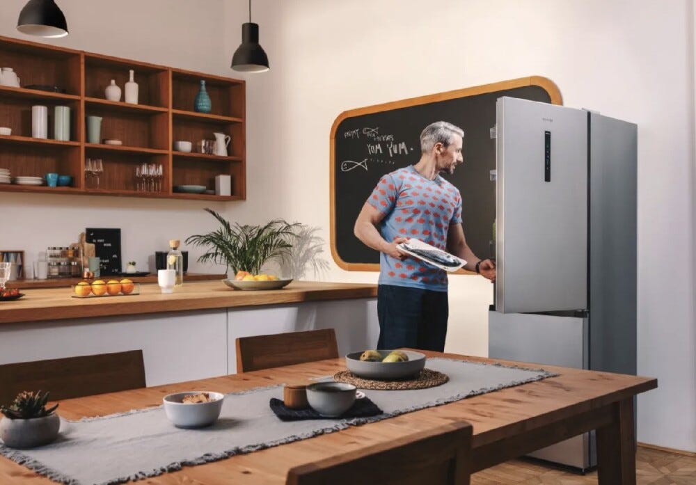 Gorenje NRK6192AS4 Frigorifero con congelatore a libera installazione cm. 60 h. 187 - lt. 304 - grigio