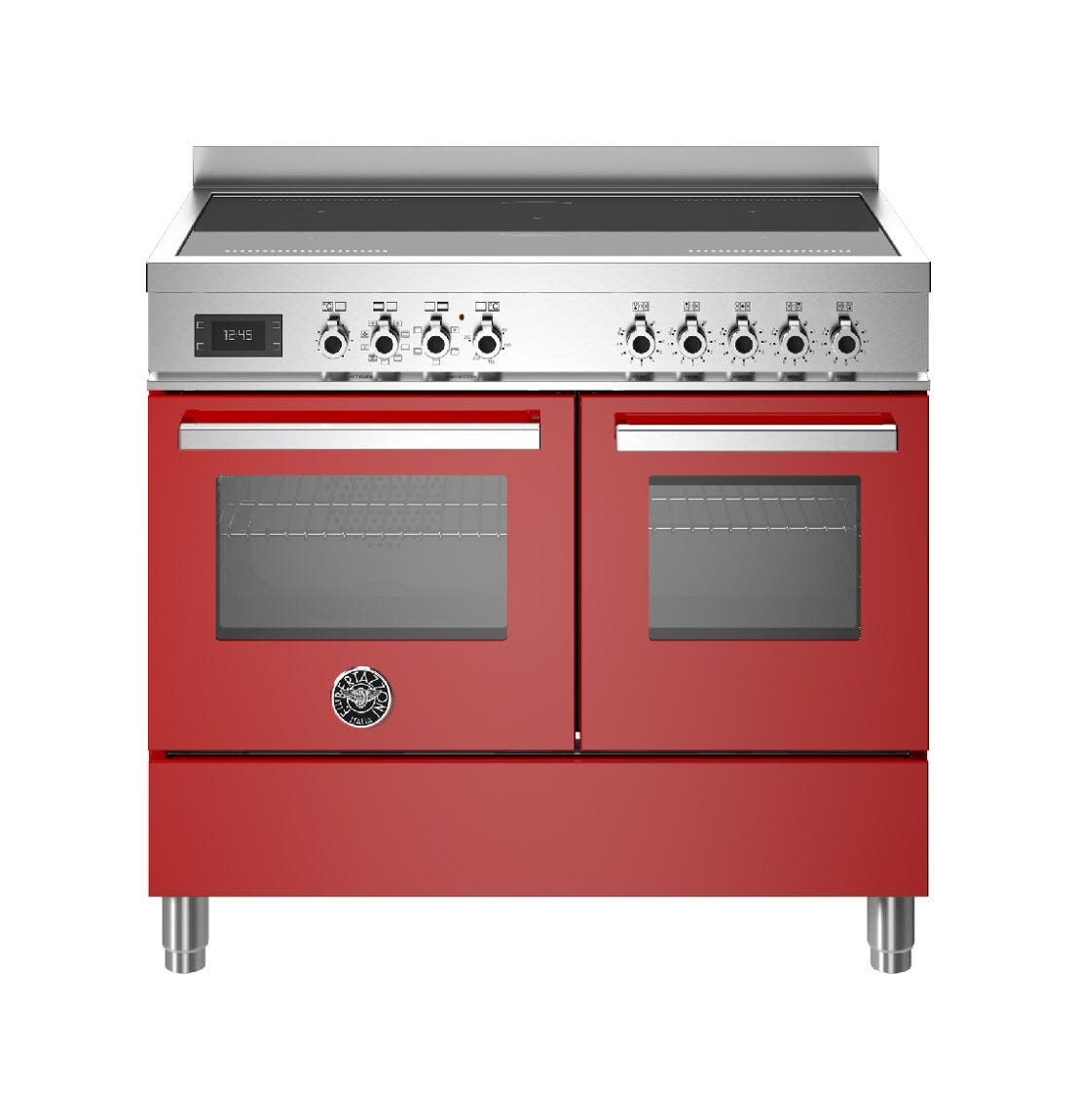 Bertazzoni PRO105I2EROT Professional Cucina da accosto cm. 100 - 2 forni elettrici - 5 zone induzione - scaldavivande - rosso