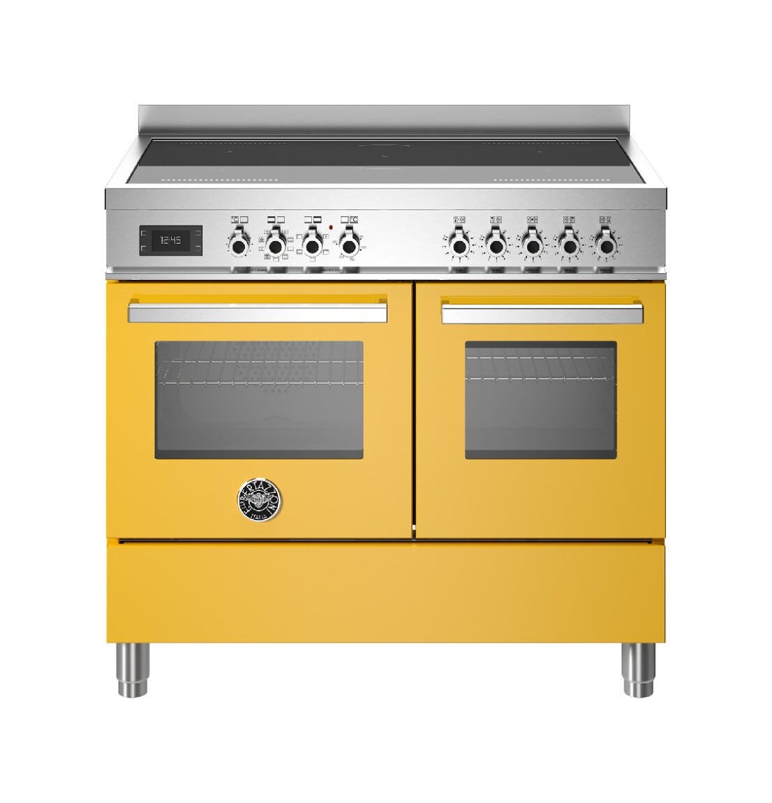 Bertazzoni PRO105I2EGIT Professional Cucina da accosto cm. 100 - 2 forni elettrici - 5 zone induzione - scaldavivande - giallo