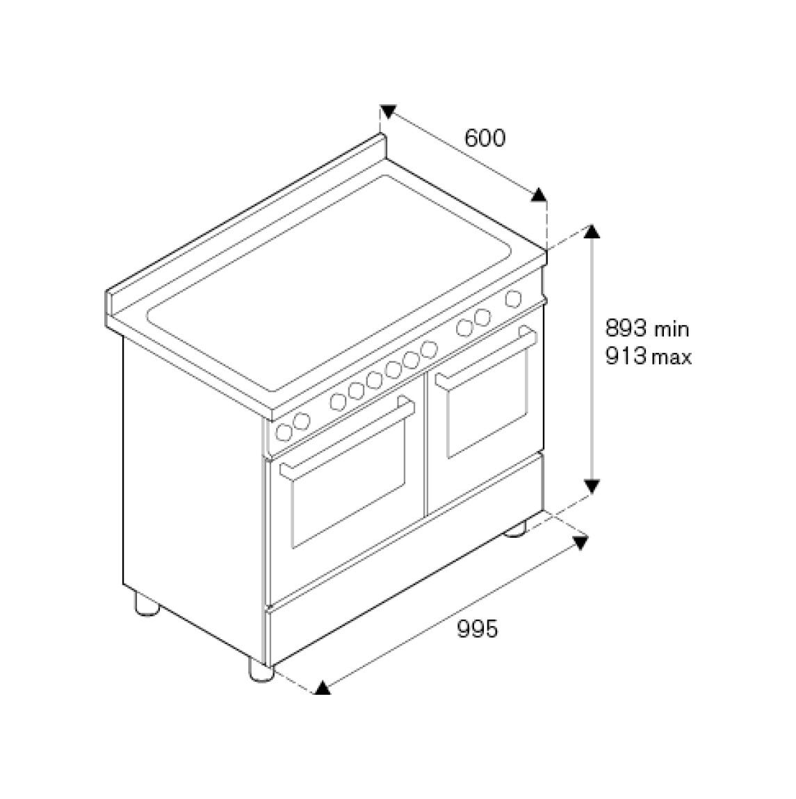 Bertazzoni PRO105I2EART Professional Cucina da accosto cm. 100 - 2 forni elettrici - 5 zone induzione - scaldavivande - arancio