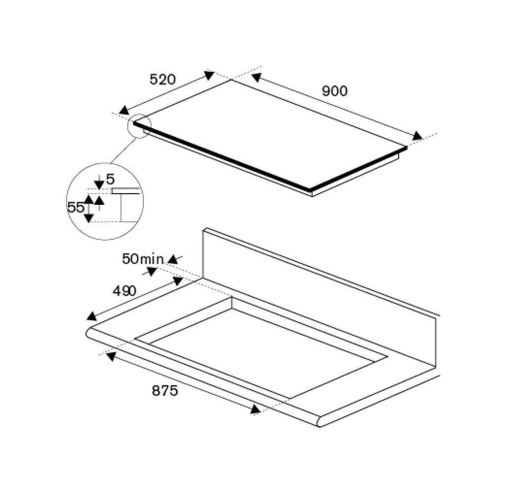 Bertazzoni P905I2M30NV Modern Piano cottura a induzione cm. 90 - vetroceramica nero
