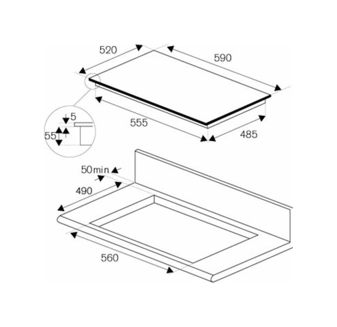 Bertazzoni P604I2M28NV Modern Piano cottura a induzione cm 59 - vetroceramica nero