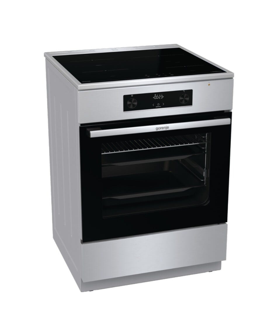 Gorenje GEIT6C60XPG Cucina da accosto cm. 60 - 4 zone cottura a induzione + 1 forno elettrico - inox/nero