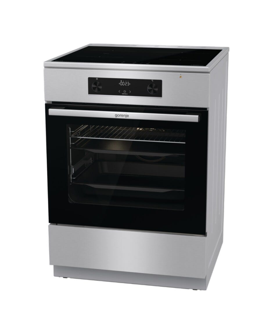 Gorenje GEIT6C60XPG Cucina da accosto cm. 60 - 4 zone cottura a induzione + 1 forno elettrico - inox/nero
