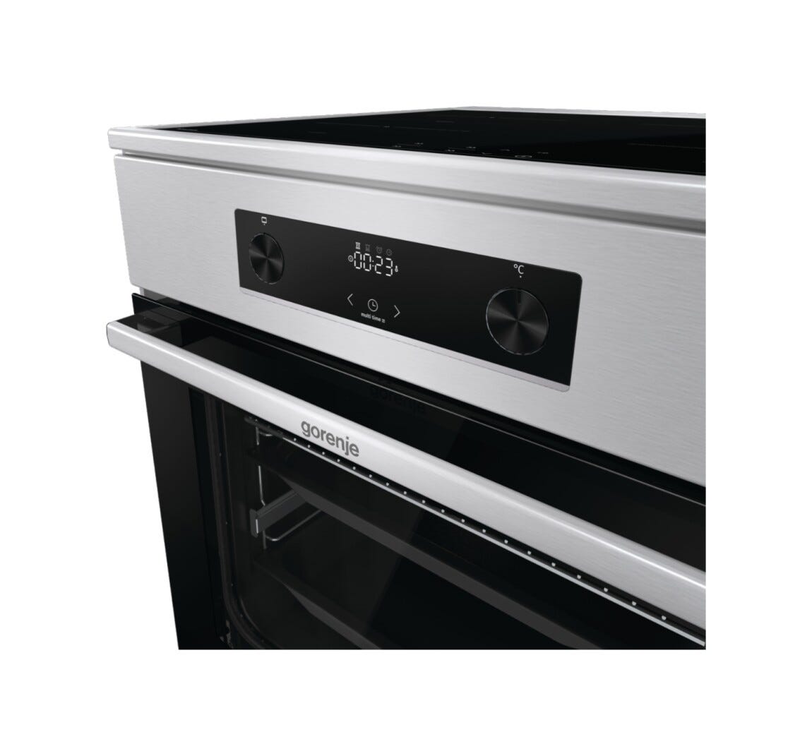 Gorenje GEIT6C60XPG Cucina da accosto cm. 60 - 4 zone cottura a induzione + 1 forno elettrico - inox/nero