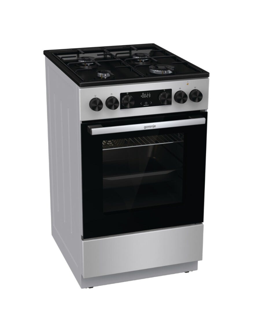 Gorenje GK5C60SJ Cucina da accosto cm. 50 - 4 fuochi gas + 1 forno elettrico - inox/nero