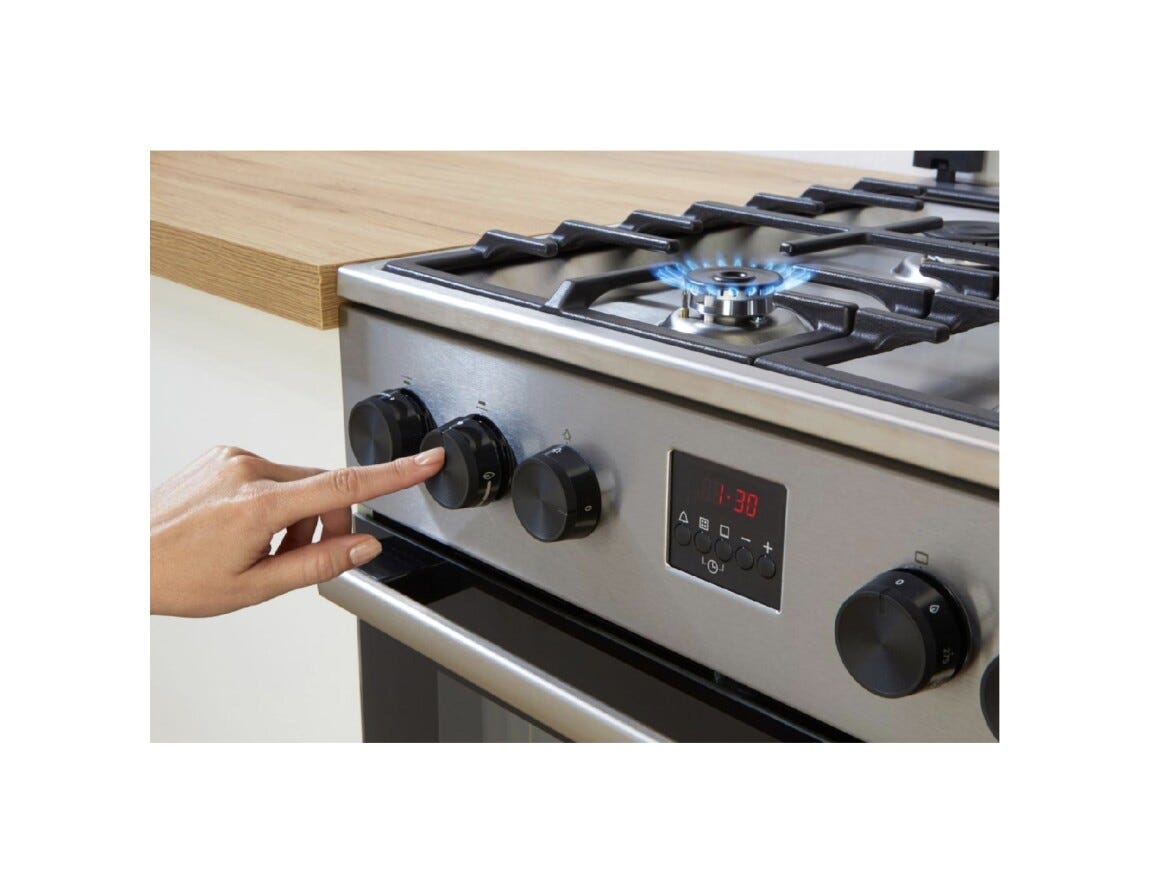 Gorenje GK5C60SJ Cucina da accosto cm. 50 - 4 fuochi gas + 1 forno elettrico - inox/nero