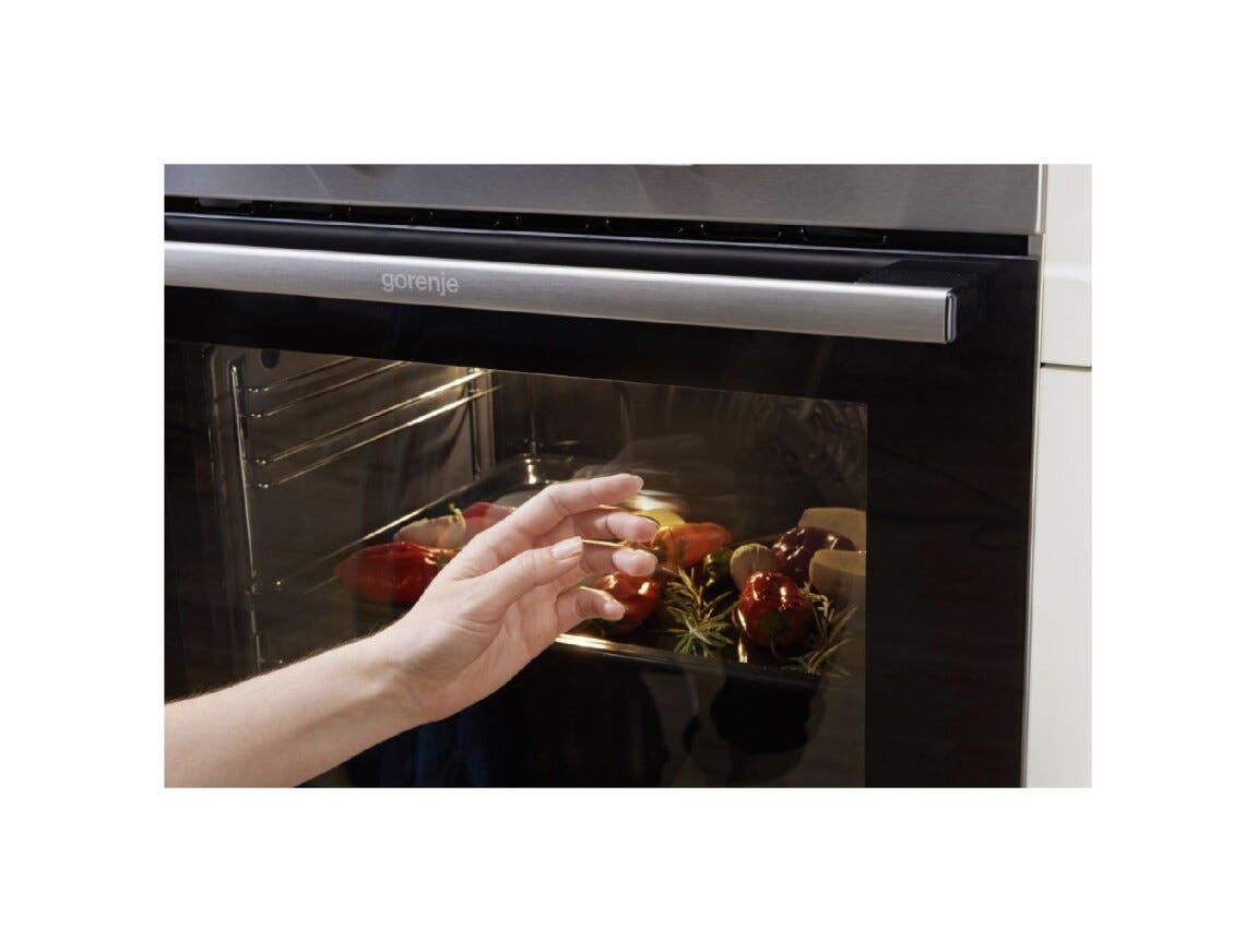 Gorenje GK5C60SJ Cucina da accosto cm. 50 - 4 fuochi gas + 1 forno elettrico - inox/nero
