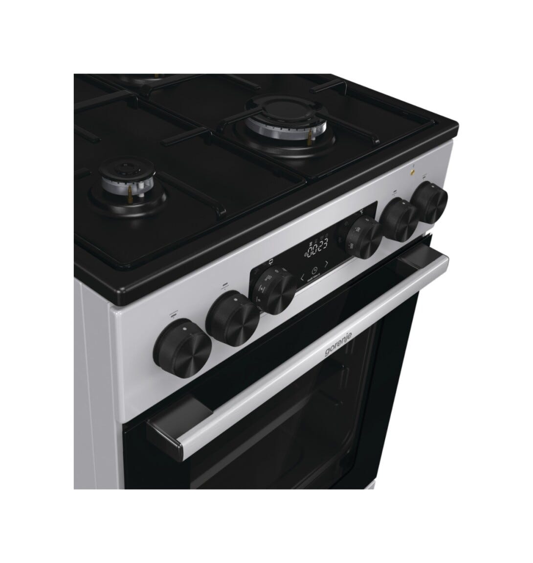Gorenje GK5C60SJ Cucina da accosto cm. 50 - 4 fuochi gas + 1 forno elettrico - inox/nero