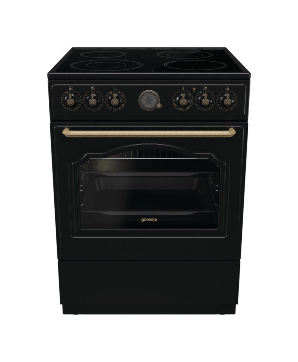 Gorenje GECS6B71CLB Cucina da accosto cm. 60 - 4 zone cottura elettriche + 1 forno elettrico - nero