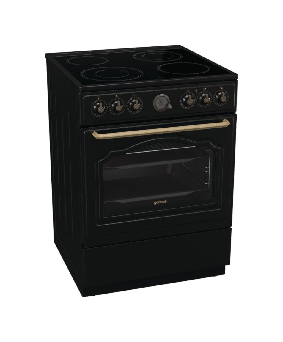 Gorenje GECS6B71CLB Cucina da accosto cm. 60 - 4 zone cottura elettriche + 1 forno elettrico - nero