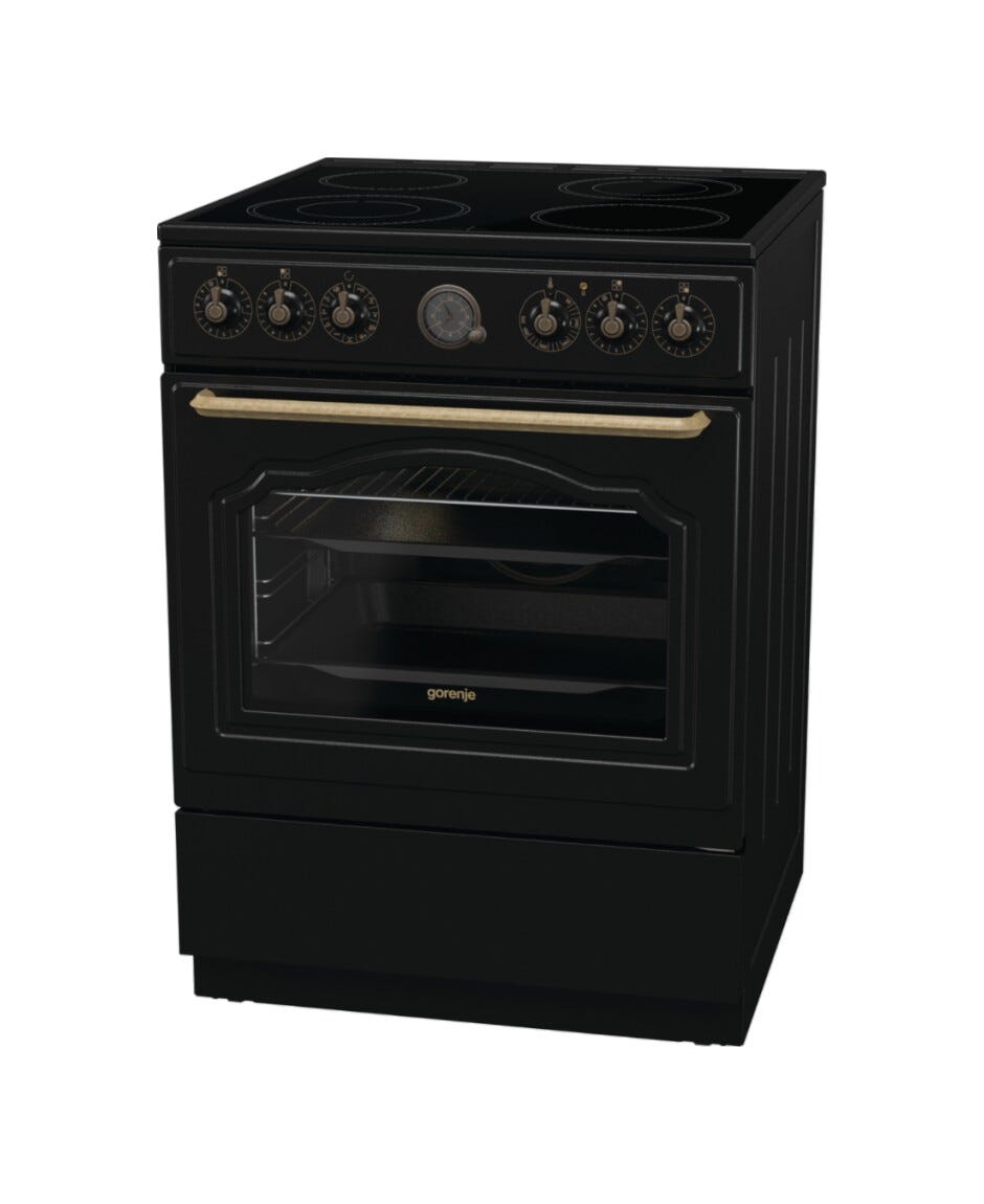 Gorenje GECS6B71CLB Cucina da accosto cm. 60 - 4 zone cottura elettriche + 1 forno elettrico - nero