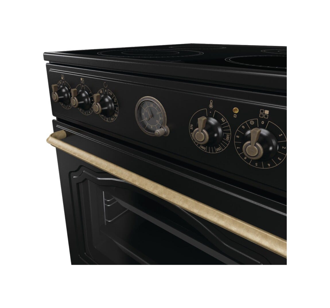 Gorenje GECS6B71CLB Cucina da accosto cm. 60 - 4 zone cottura elettriche + 1 forno elettrico - nero
