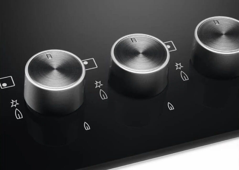 Electrolux EGG7536S2K Piano cottura a gas cm. 74 - vetroceramica nero