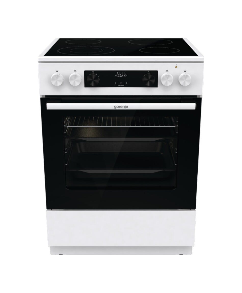 Gorenje GECS6C70WC Cucina da accosto cm. 60 - 4 zone cottura elettriche + 1 forno elettrico - bianco/nero