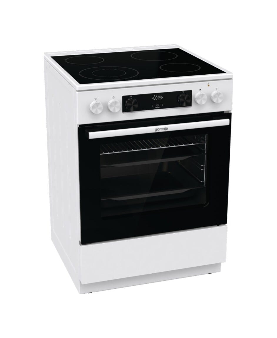 Gorenje GECS6C70WC Cucina da accosto cm. 60 - 4 zone cottura elettriche + 1 forno elettrico - bianco/nero