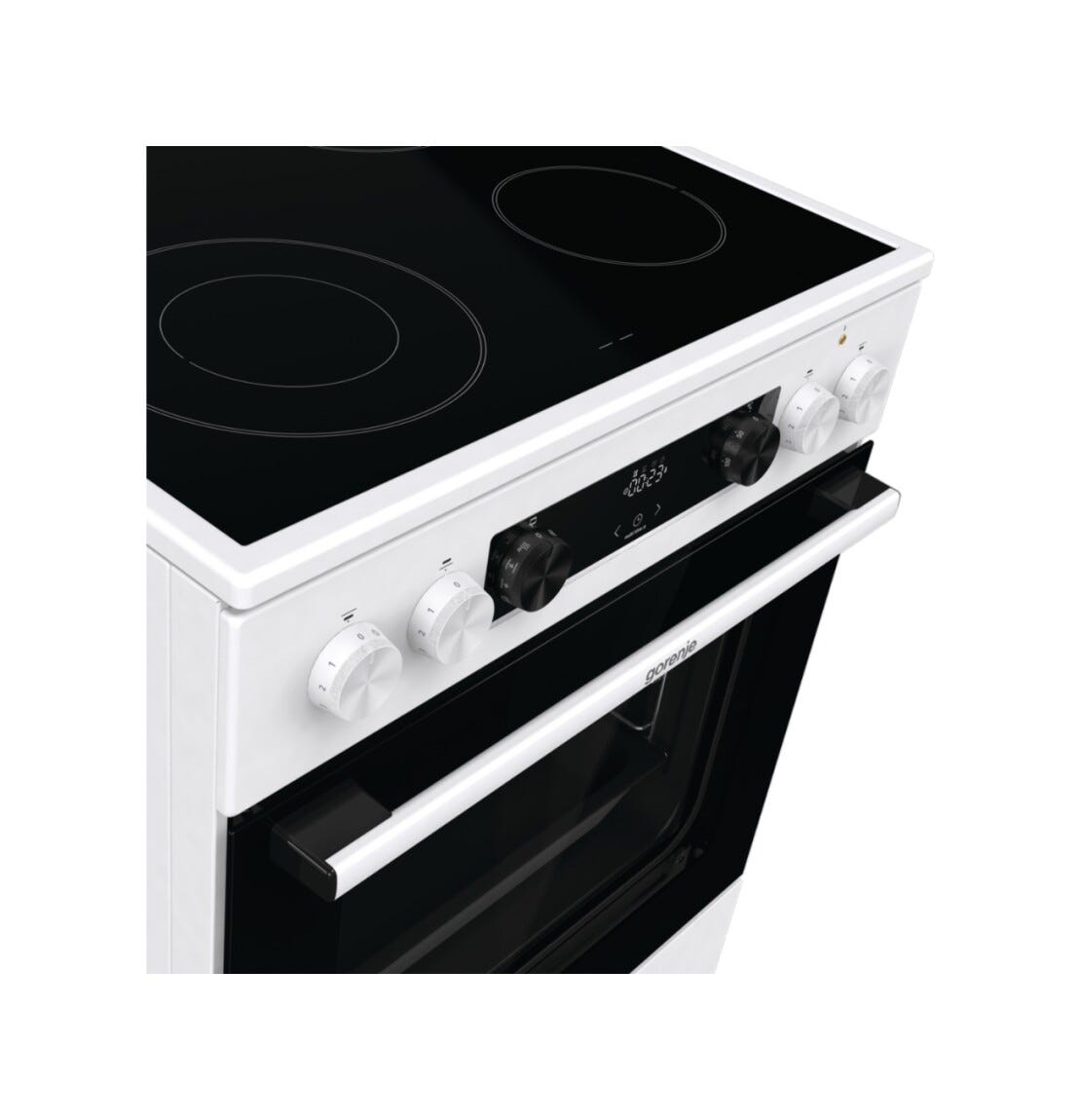 Gorenje GECS6C70WC Cucina da accosto cm. 60 - 4 zone cottura elettriche + 1 forno elettrico - bianco/nero