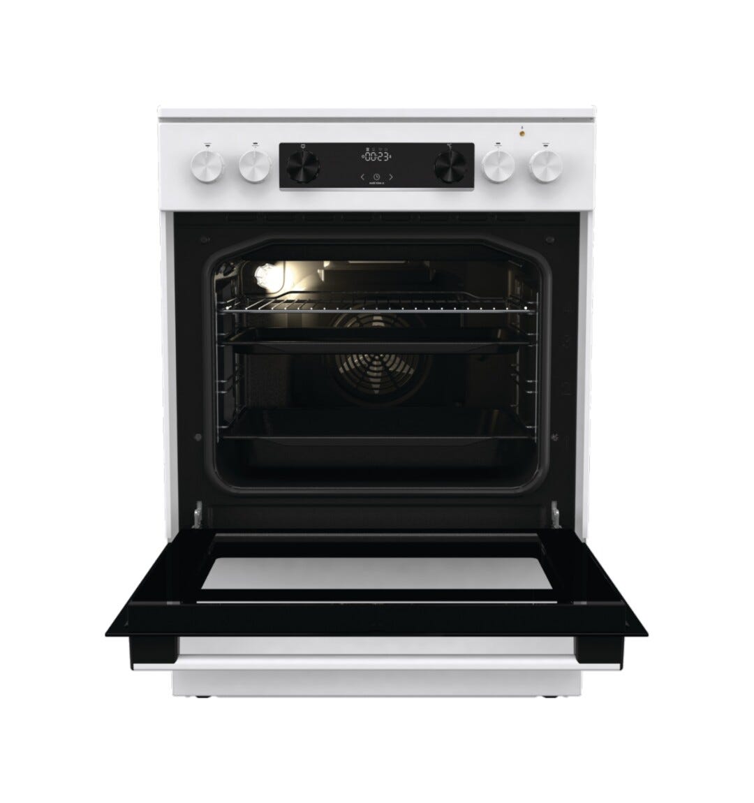 Gorenje GECS6C70WC Cucina da accosto cm. 60 - 4 zone cottura elettriche + 1 forno elettrico - bianco/nero