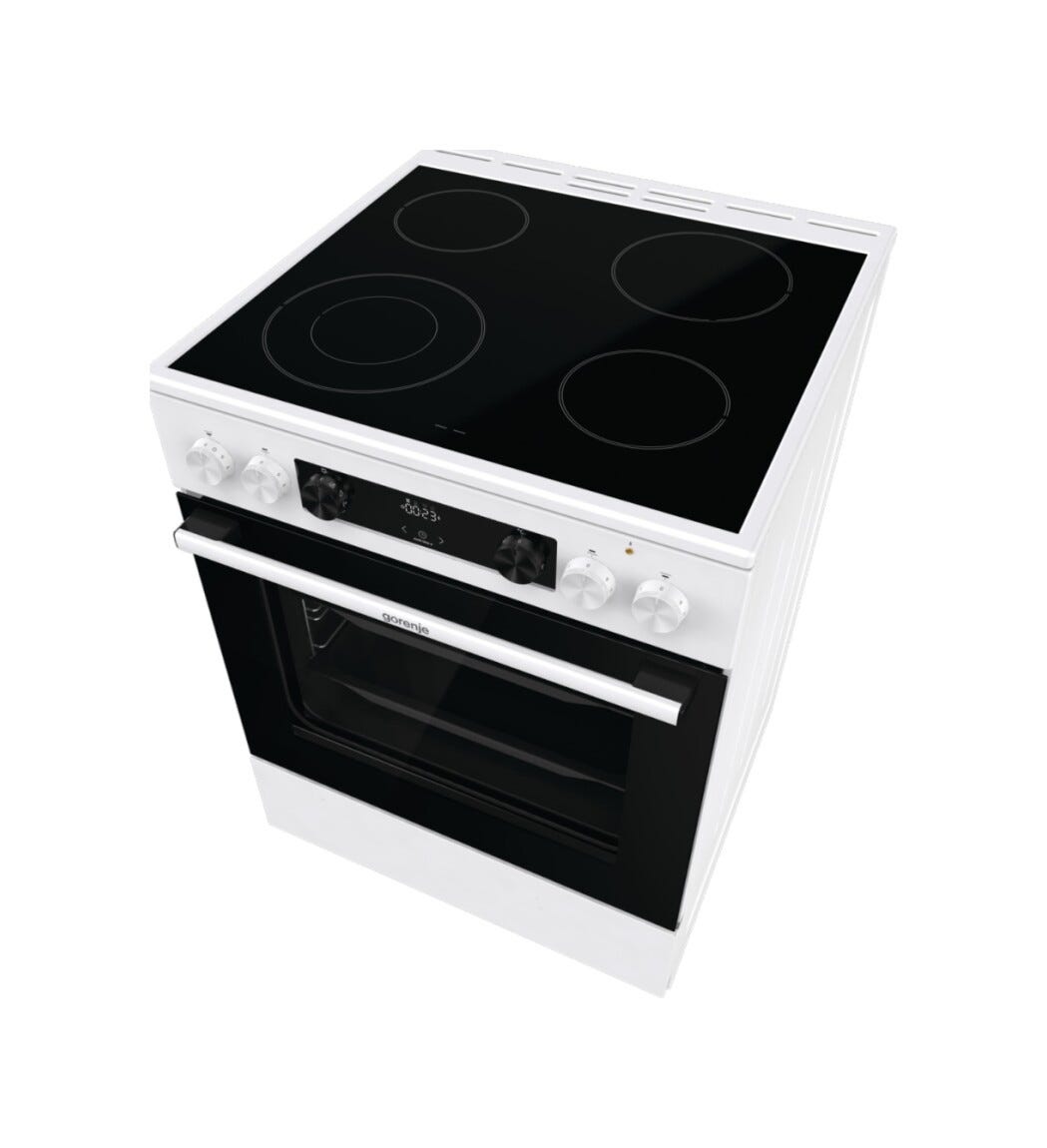Gorenje GECS6C70WC Cucina da accosto cm. 60 - 4 zone cottura elettriche + 1 forno elettrico - bianco/nero